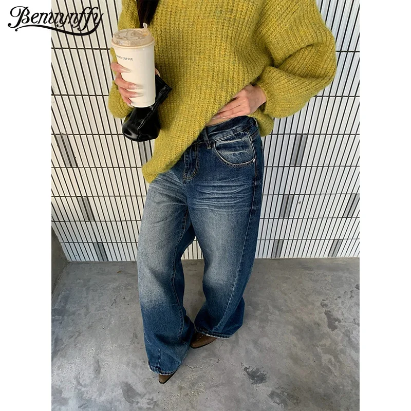 Benuynffy High Street Design Jeans for Women 2025 Autumn Winter American Fashion Street New Vintage Y2k Baggy Wide Leg Pants
Benuynffy High Street Design Jeans for Women 2025 Autumn Winter American Fashion Street New Vintage Y2k Baggy Wide Leg Pants