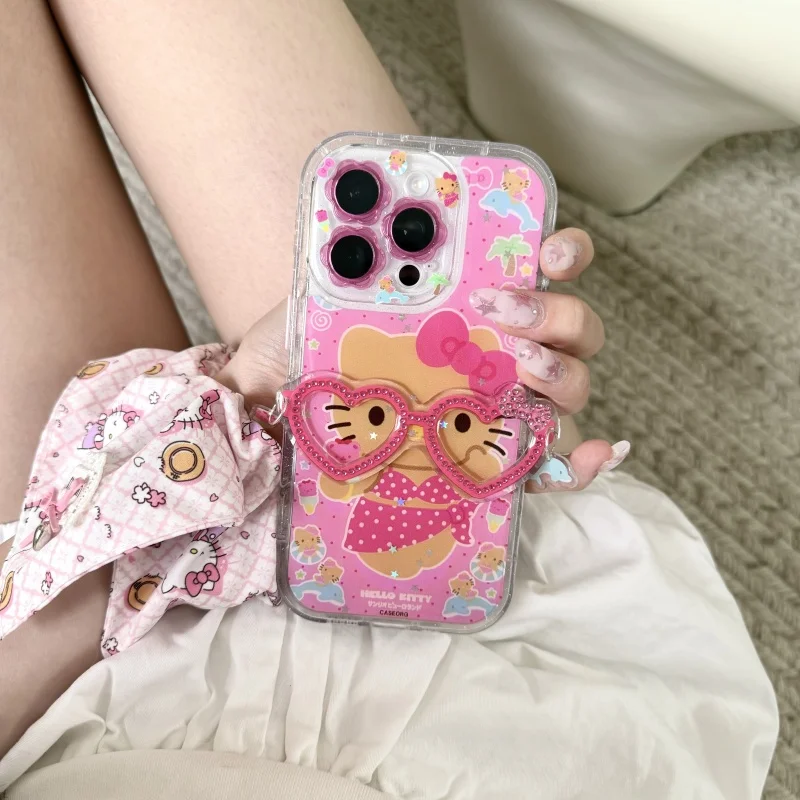 Cute sweet Pink Love Heart glasses Bikini Hello Kitty Bling Glitte Phone Case For iPhone 13 14 15 16 Pro Max KT Glitte Cover
Cute sweet Pink Love Heart glasses Bikini Hello Kitty Bling Glitte Phone Case For iPhone 13 14 15 16 Pro Max KT Glitte Cover