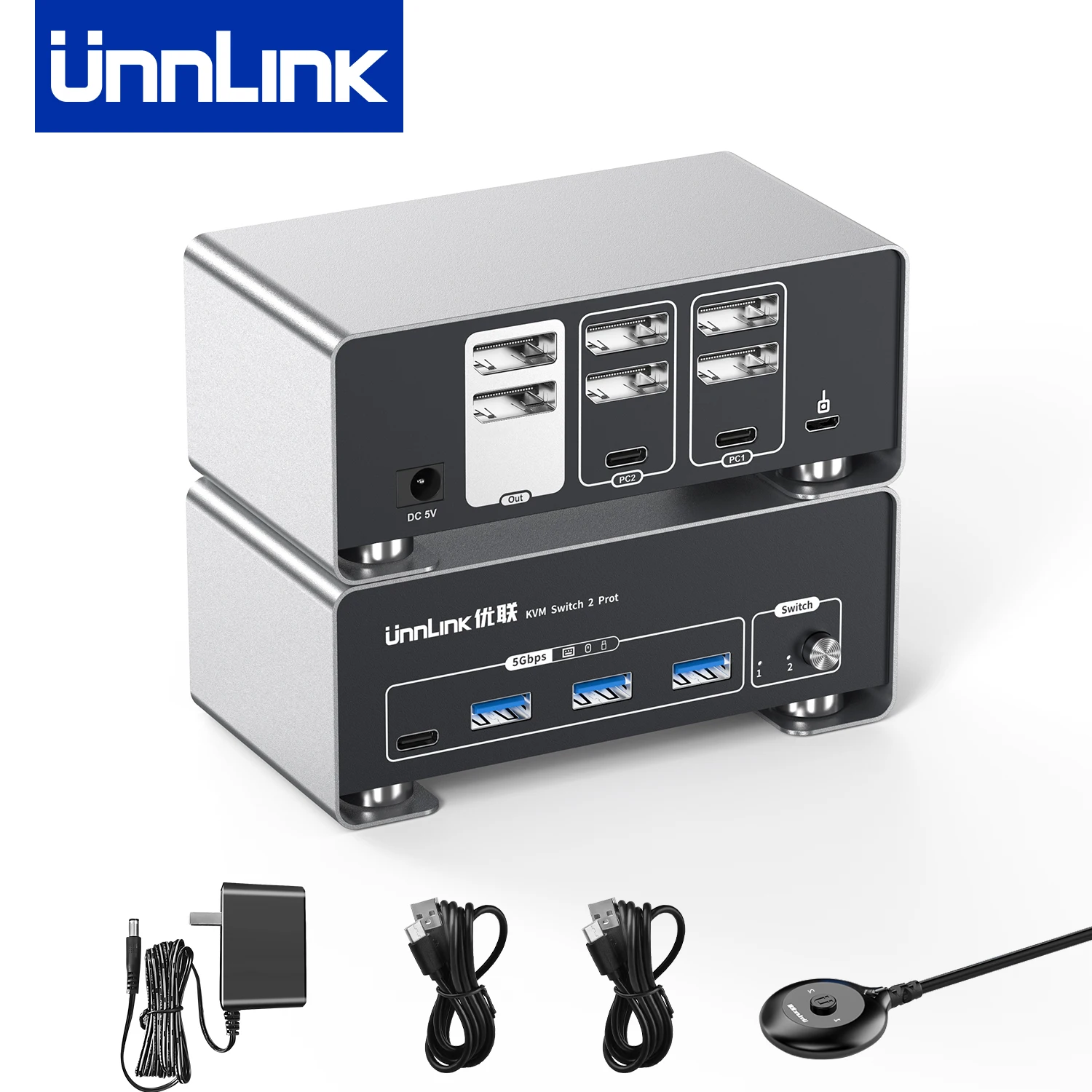 Unnlink 4K@60Hz DisplayPort USB 3.0 KVM Switch 2x2, 2 Monitors 2 Computers, 2 Computer Share Dual Monitor Keyboard Mouse Printer
Unnlink 4K@60Hz DisplayPort USB 3.0 KVM Switch 2x2, 2 Monitors 2 Computers, 2 Computer Share Dual Monitor Keyboard Mouse Printer