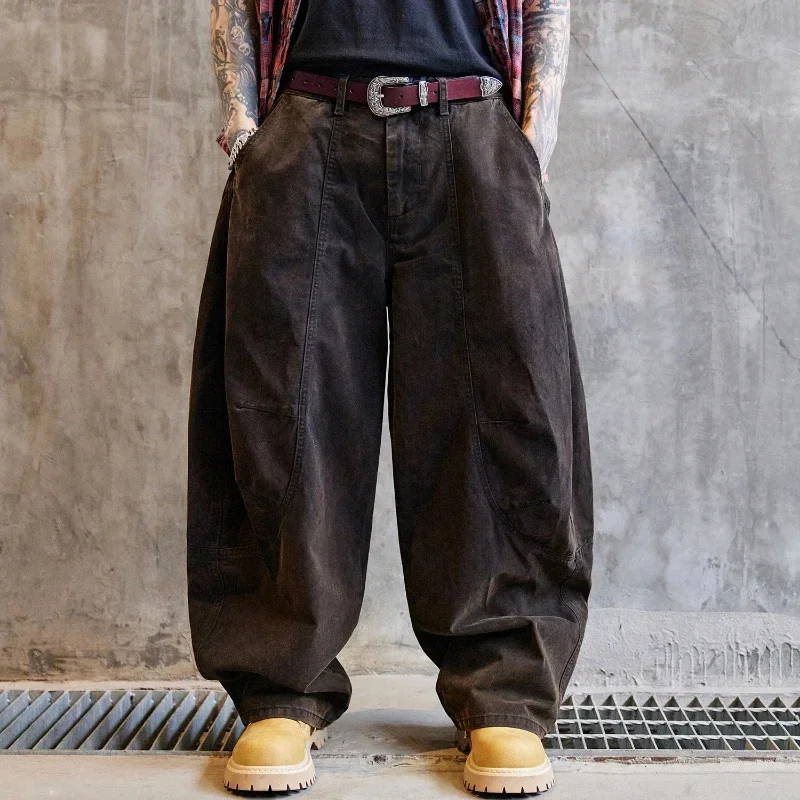 new fashion brand loose straight leg black coffee wash jeans scimitar pants
new fashion brand loose straight leg black coffee wash jeans scimitar pants