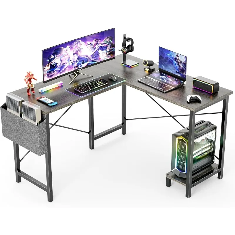L Shaped Computer Desk Wood Corner PC Gaming Table with Side Storage Bag for Home Office Small Spaces
L Shaped Computer Desk Wood Corner PC Gaming Table with Side Storage Bag for Home Office Small Spaces