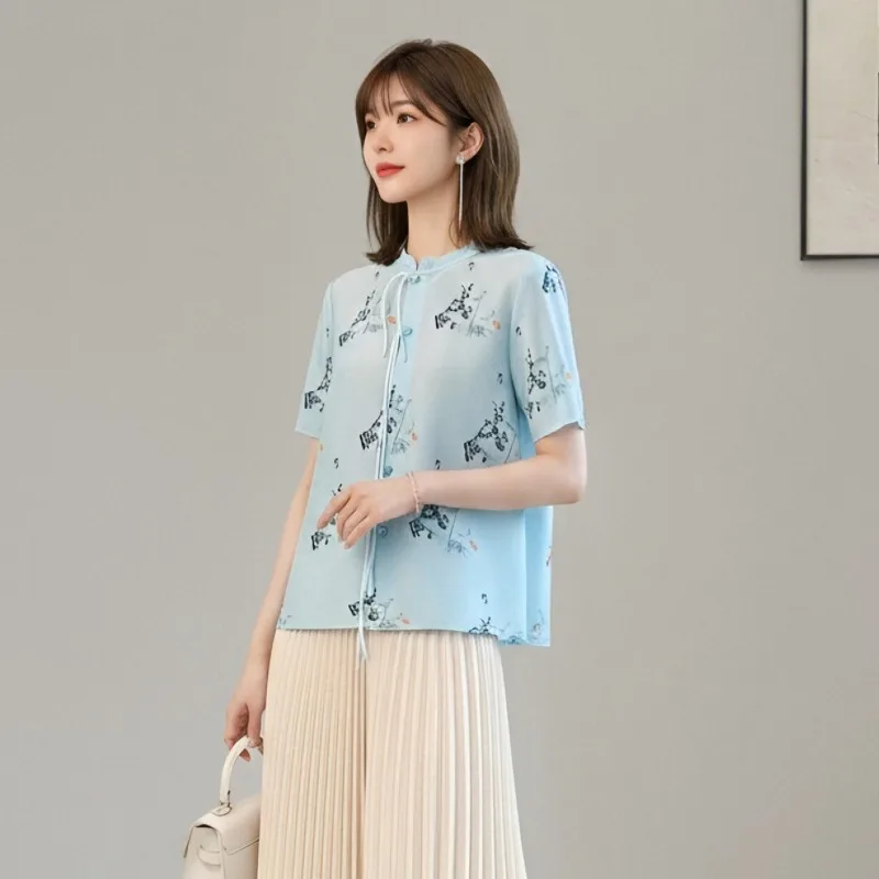 Miyake Pleated Blouse High-End Printed Short-Sleeve Shirt Plisse Women Summer 2026 New Pleats Top Plus Size Women's Slim Shirt
Miyake Pleated Blouse High-End Printed Short-Sleeve Shirt Plisse Women Summer 2026 New Pleats Top Plus Size Women's Slim Shirt