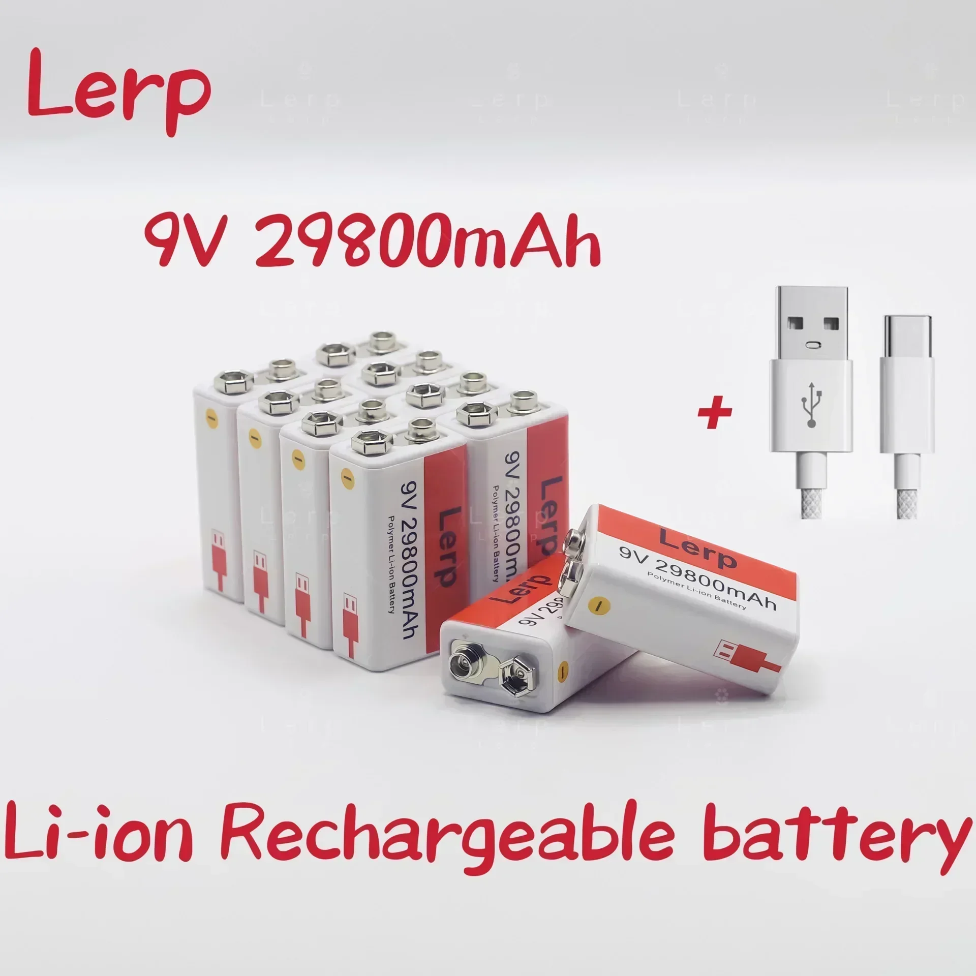 High performance lithium-ion rechargeable battery 9V 29800mAh, with mini USB, suitable for toys and microphones
High performance lithium-ion rechargeable battery 9V 29800mAh, with mini USB, suitable for toys and microphones