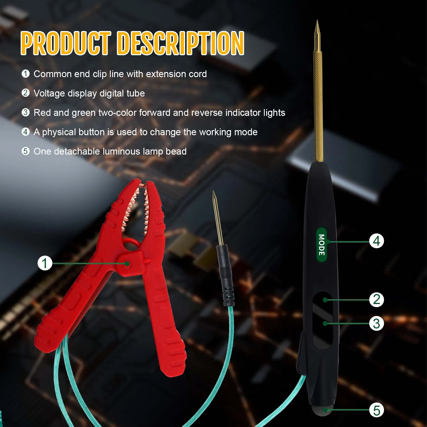 VT100 Automotive Fault Diagnosis Instrument 12V Automotive Fuse Voltage Positive and Negative Polarity Signal Measuring Device
VT100 Automotive Fault Diagnosis Instrument 12V Automotive Fuse Voltage Positive and Negative Polarity Signal Measuring Device