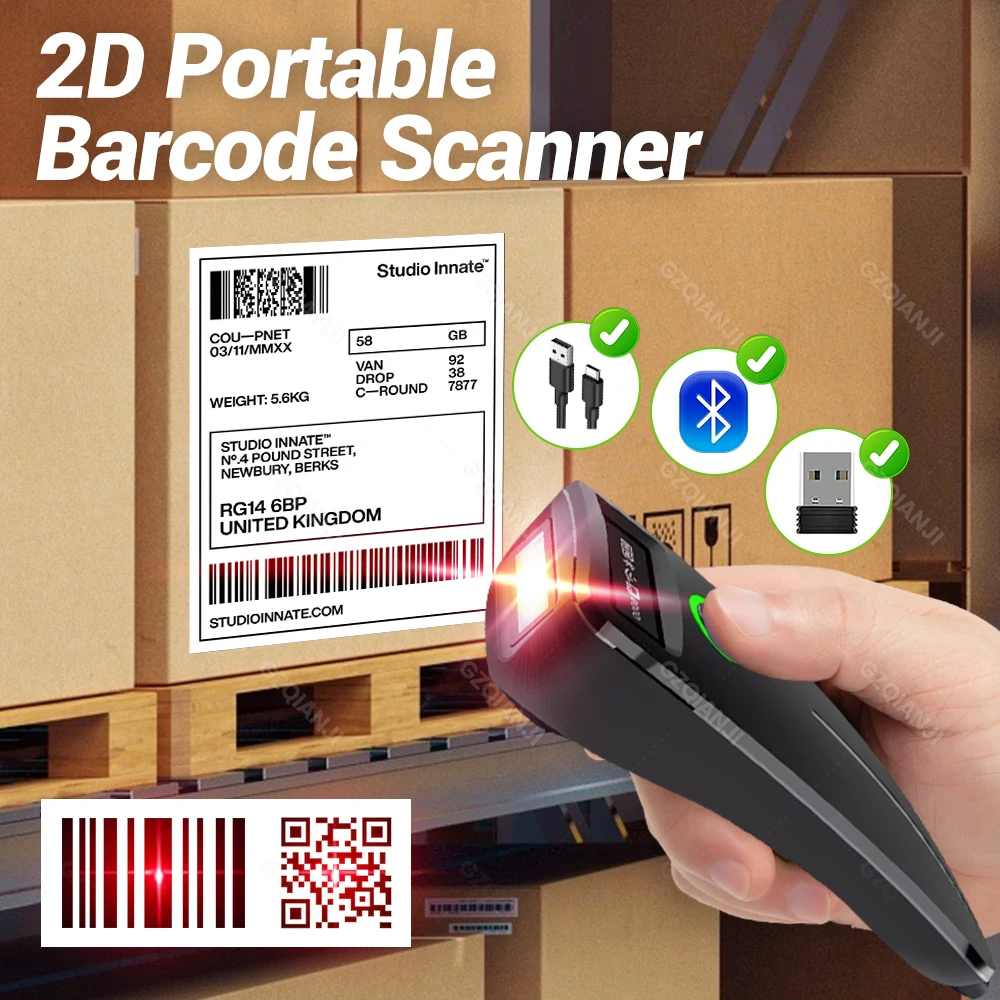 2D Mini Barcode Scanner USB Wired/Bluetooth/ 2.4G Wireless 1D QR Scanner PDF417 EAN13 Data Matrix Bar code Reader
2D Mini Barcode Scanner USB Wired/Bluetooth/ 2.4G Wireless 1D QR Scanner PDF417 EAN13 Data Matrix Bar code Reader