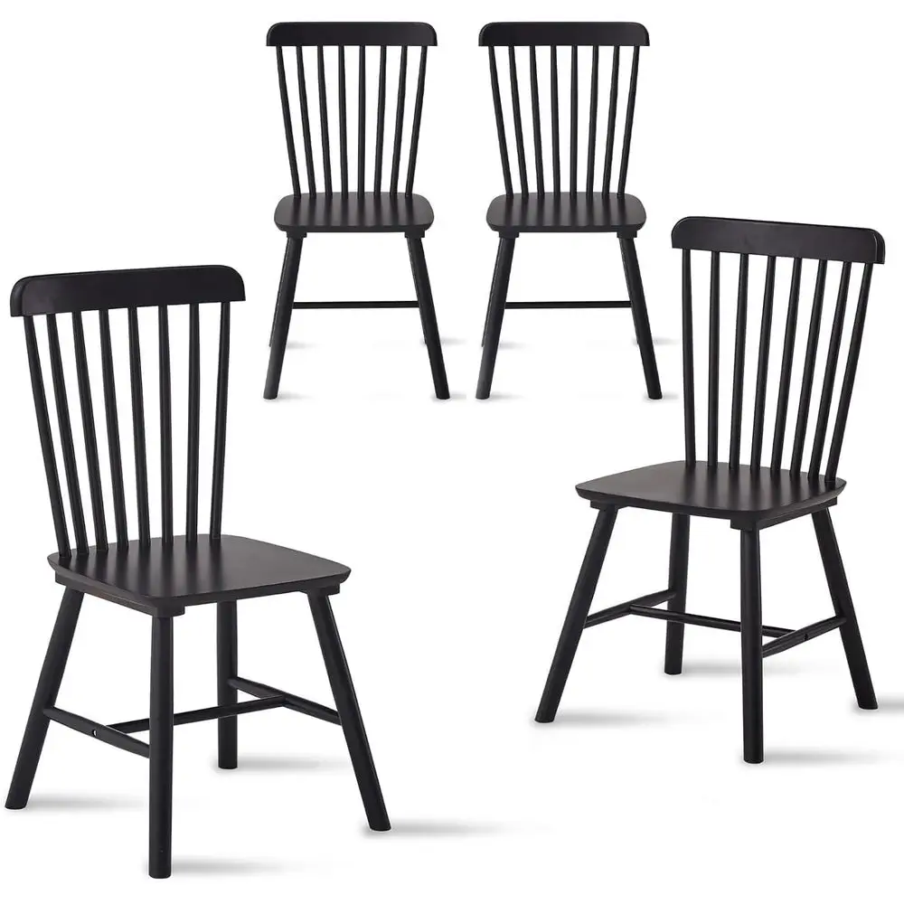 Set of 4 Wooden Spindle Back Dining Chairs, Solid Wood Chairs for Kitchen, Living Room, Restaurant Use
Set of 4 Wooden Spindle Back Dining Chairs, Solid Wood Chairs for Kitchen, Living Room, Restaurant Use