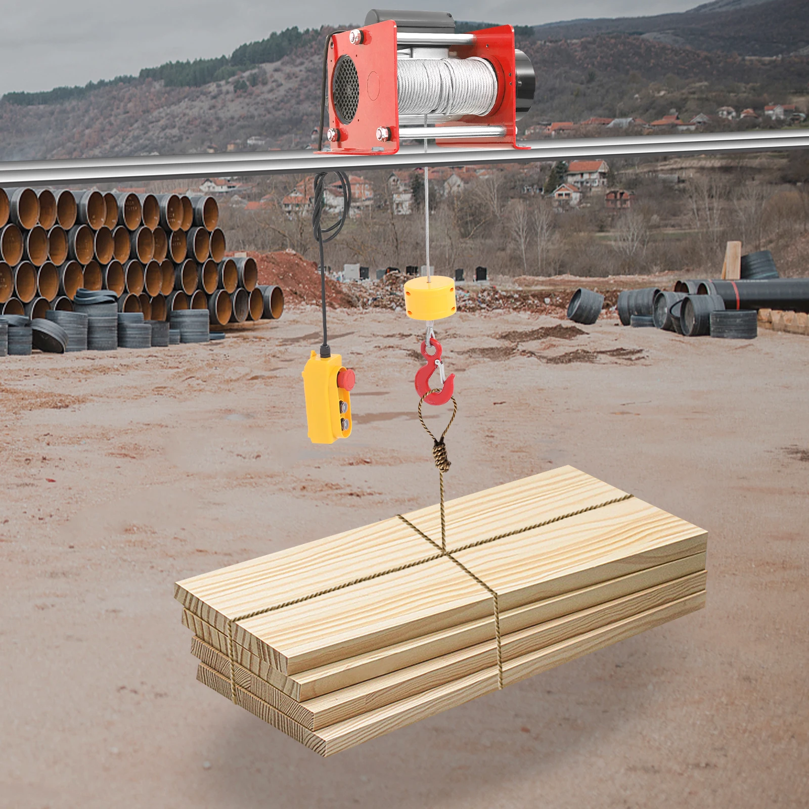 Электрическая лебедка из красной углеродистой стали 26,5*27*25 см, грузоподъемность 400 кг, трос 30 м, промышленное подъемное оборудование с дистанционным управлением
Электрическая лебедка из красной углеродистой стали 26,5*27*25 см, грузоподъемность 400 кг, трос 30 м, промышленное подъемное оборудование с дистанционным управлением