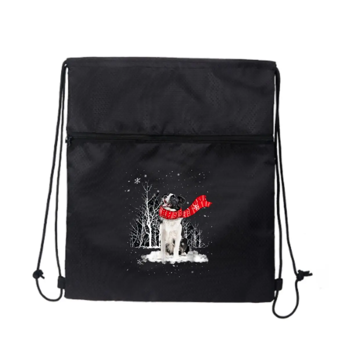 Рождественская собака с шарфом, черная регулируемая уличная сумка на молнии на шнурке
Рождественская собака с шарфом, черная регулируемая уличная сумка на молнии на шнурке