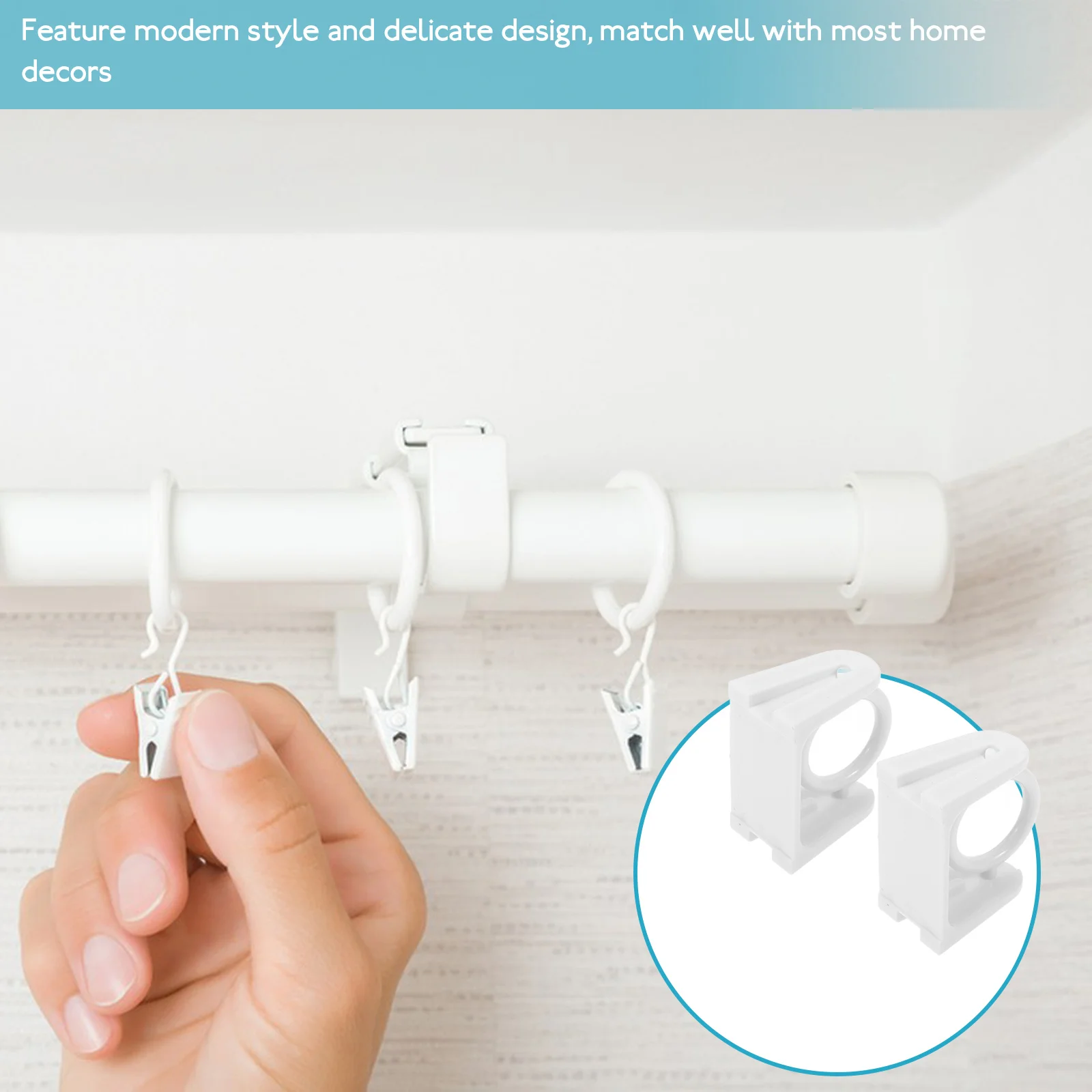 2pcs Universal Wall Hooks ABS Material Rotating Shower Rod Holder Curtain Bracket No Drill Adhesive Bathroom Kitchen Hardware
2pcs Universal Wall Hooks ABS Material Rotating Shower Rod Holder Curtain Bracket No Drill Adhesive Bathroom Kitchen Hardware