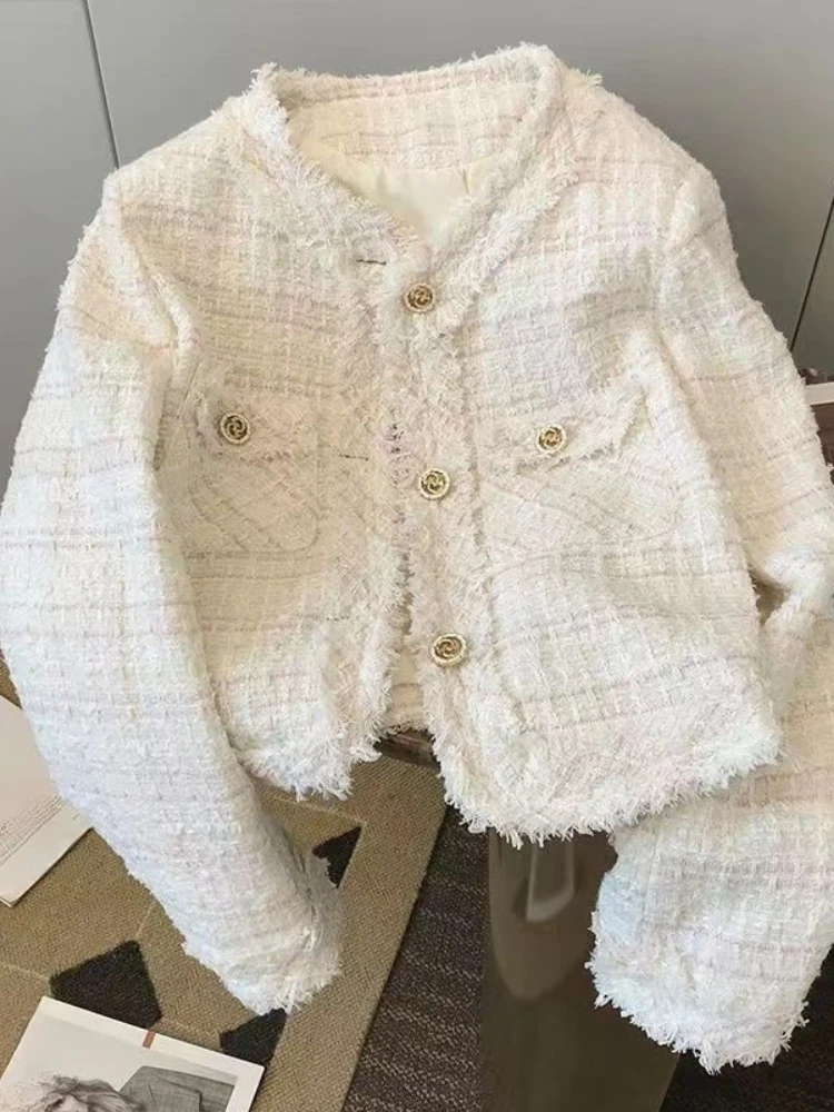 2025 New Coats O Neck Long Sleeve Plaid Crop Tops Spring Autumn Jackets Small Fragrance All Match Fashion Elegant Women Clothing
2025 New Coats O Neck Long Sleeve Plaid Crop Tops Spring Autumn Jackets Small Fragrance All Match Fashion Elegant Women Clothing