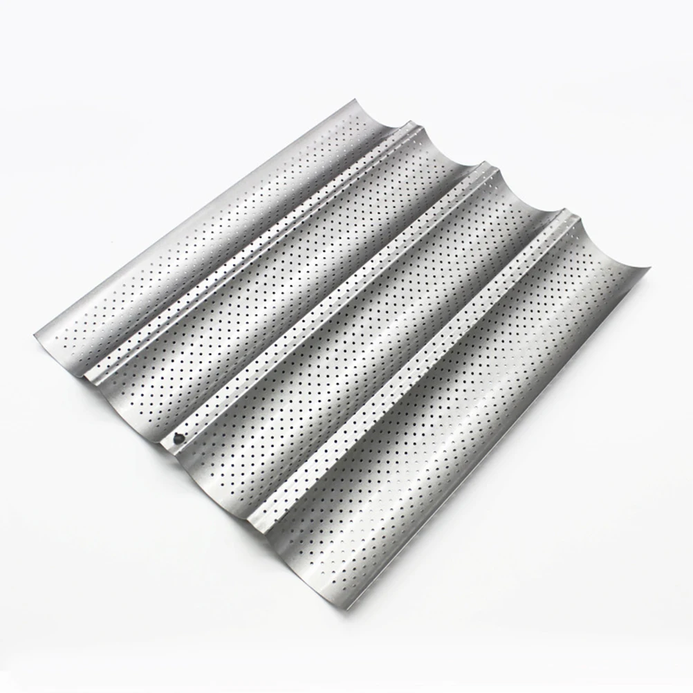 4 Baguette Pan Perforated Steel Baking Mold Pan Loaf Bake Mold 15x13Inch Loaf Tray NonStick OvenToaster
4 Baguette Pan Perforated Steel Baking Mold Pan Loaf Bake Mold 15x13Inch Loaf Tray NonStick OvenToaster