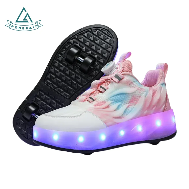 PONERAIT Children Ideal Gift Roller Skates Quad Wheels with Rotating Buckle Design Breathable Mesh Upper Rechargeable light belt
PONERAIT Children Ideal Gift Roller Skates Quad Wheels with Rotating Buckle Design Breathable Mesh Upper Rechargeable light belt
