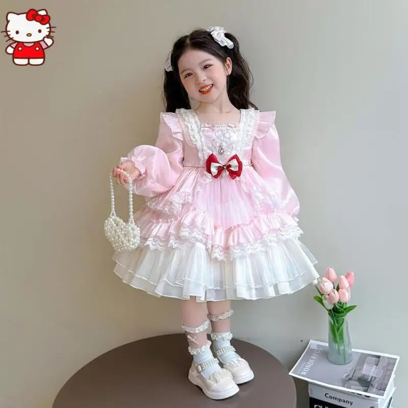 Pink Girls Lolita Dress Bow Decoration Embroidery Tulle Layers Ruffled Skirt Princess Costume Ball Gown Kids Holiday Gifts
Pink Girls Lolita Dress Bow Decoration Embroidery Tulle Layers Ruffled Skirt Princess Costume Ball Gown Kids Holiday Gifts