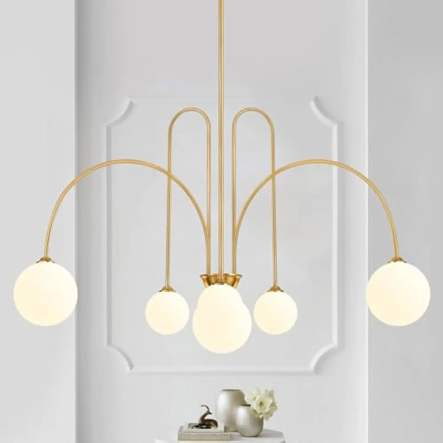 Gold Sputnik Chandelier, 6 Lights Mid Century Chandelier for Dining Room Light Fixtures over Table Large L49” Ceiling Pendant Li
Gold Sputnik Chandelier, 6 Lights Mid Century Chandelier for Dining Room Light Fixtures over Table Large L49” Ceiling Pendant Li
