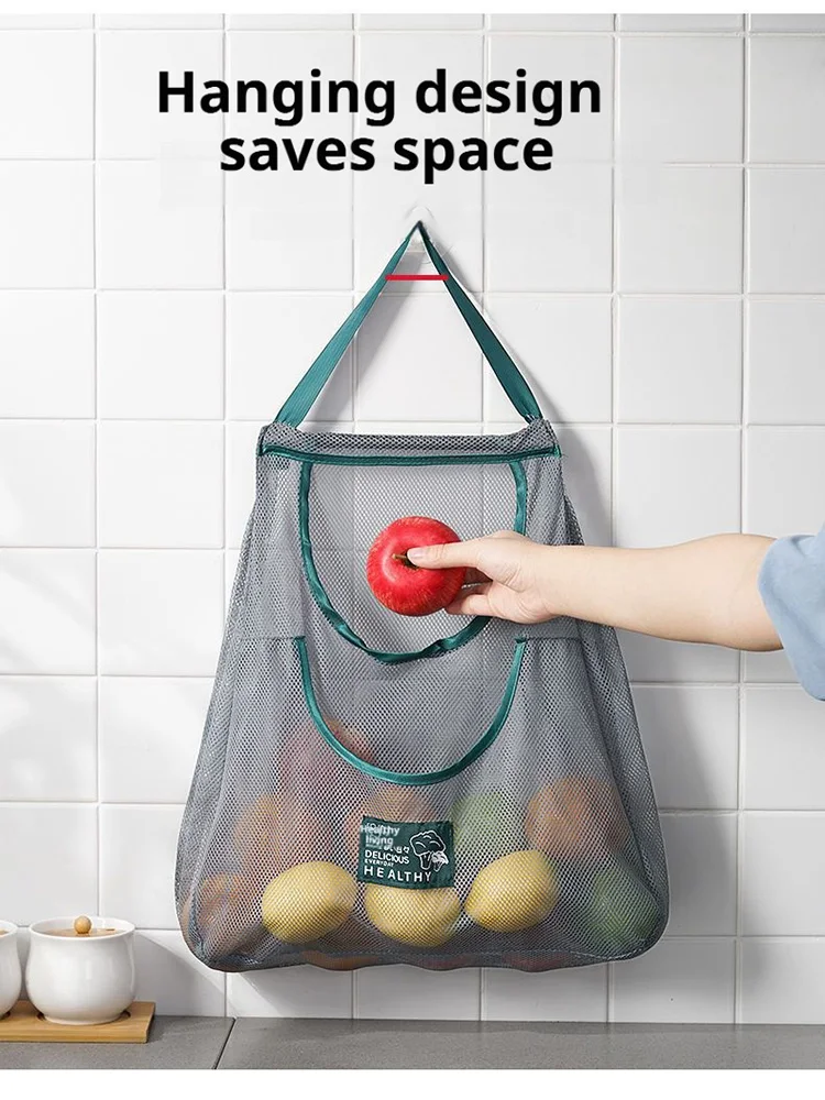 Hanging Mesh Produce Bag Reusable Fruit Vegetable Storage Bags Single Double Layer Breathable Kitchen Organizer for Onion Garlic
Hanging Mesh Produce Bag Reusable Fruit Vegetable Storage Bags Single Double Layer Breathable Kitchen Organizer for Onion Garlic