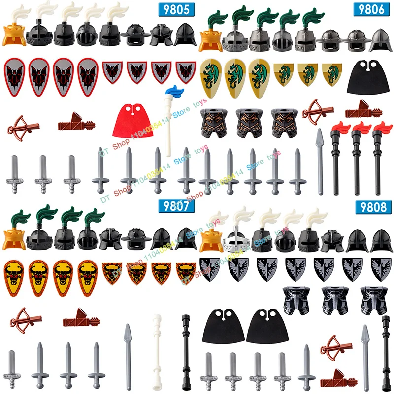 Medieval Green Dragon Shadow Bull Knight Accessories Shield Horse Army Solider Mini Action Figures Building Block Toys 9805-9808
Medieval Green Dragon Shadow Bull Knight Accessories Shield Horse Army Solider Mini Action Figures Building Block Toys 9805-9808