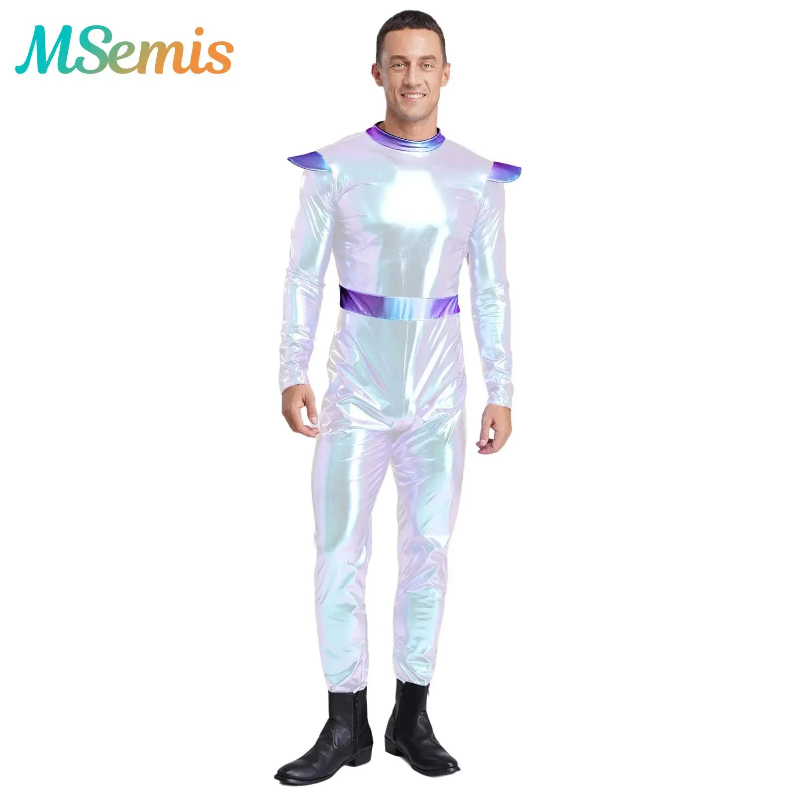 Mens Astronaut Outer Space Cutie Robot Performance Costume Halloween Alien Cosplay Costume Long Sleeves High Waist Long Jumpsuit
Mens Astronaut Outer Space Cutie Robot Performance Costume Halloween Alien Cosplay Costume Long Sleeves High Waist Long Jumpsuit