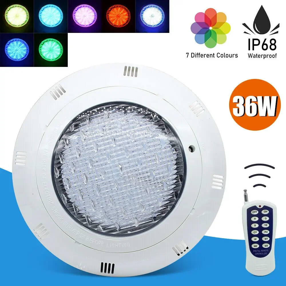 Pool Light 12V 36W Submersible LED Light Remote Controll Color Changing RGB LED Pool Light Waterproof LED Swimming Pool Light
Pool Light 12V 36W Submersible LED Light Remote Controll Color Changing RGB LED Pool Light Waterproof LED Swimming Pool Light