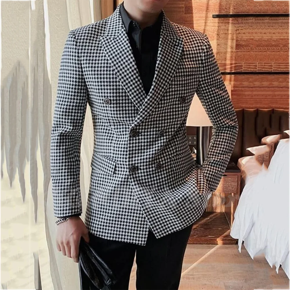 Красивый мужской костюм с остроконечными лацканами, двубортный тонкий высококачественный деловой офисный мужской комплект (пиджак + брюки)
Красивый мужской костюм с остроконечными лацканами, двубортный тонкий высококачественный деловой офисный мужской комплект (пиджак + брюки)
