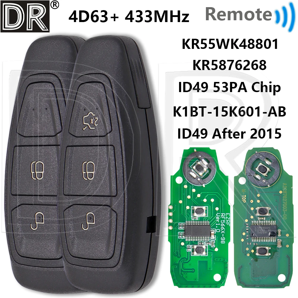 Отличный KR55WK48801 KR5876268 K1BT-15K601-AB 4D63 + ID49 автомобильный дистанционный ключ для Ford Focus Grand C-Max Kuga Mondeo Fiesta, не подходит для Puma
Отличный KR55WK48801 KR5876268 K1BT-15K601-AB 4D63 + ID49 автомобильный дистанционный ключ для Ford Focus Grand C-Max Kuga Mondeo Fiesta, не подходит для Puma