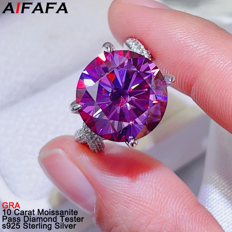 10 Carat Purple Moissanite Lab Diamond Rings Luxury s925 Silver Big Moissanita Gemstone Proposal Wedding Ring Fine Jewelry GRA
10 Carat Purple Moissanite Lab Diamond Rings Luxury s925 Silver Big Moissanita Gemstone Proposal Wedding Ring Fine Jewelry GRA