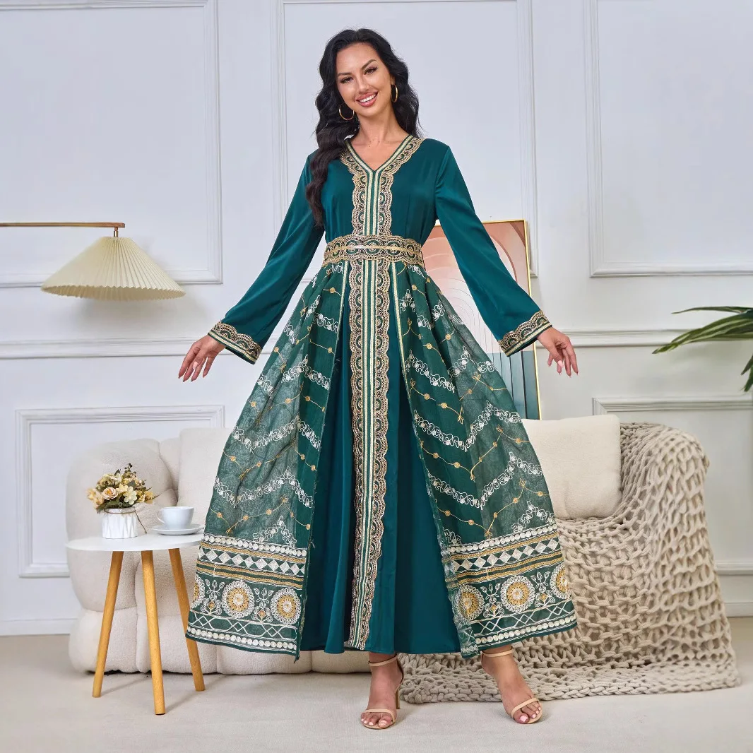 Dubai 2-piece embroidered cardigan robe loose casual fashion simple temperament elegant vacation style high-end banquet party dr
Dubai 2-piece embroidered cardigan robe loose casual fashion simple temperament elegant vacation style high-end banquet party dr