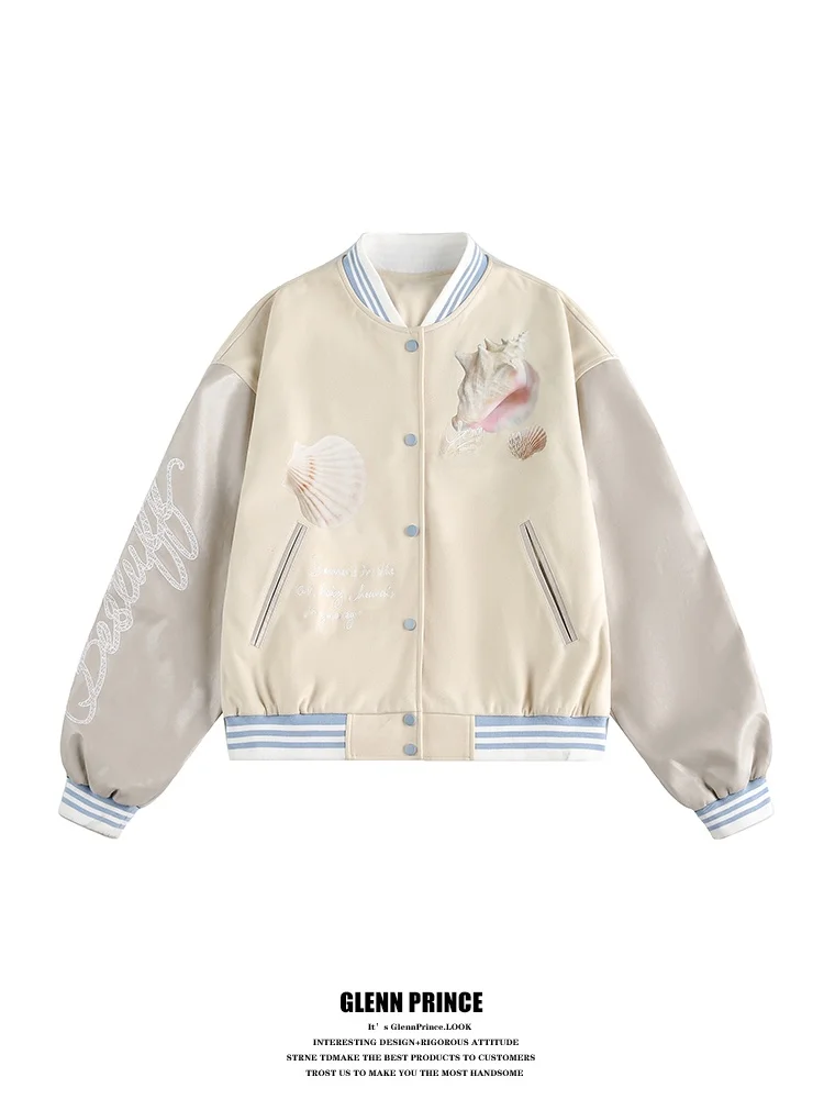 Korean Sle ell Print Splicing Baseball Jaet ex Spring Autumn Trendy College Sle Anti-Aging Outerwear
Korean Sle ell Print Splicing Baseball Jaet ex Spring Autumn Trendy College Sle Anti-Aging Outerwear