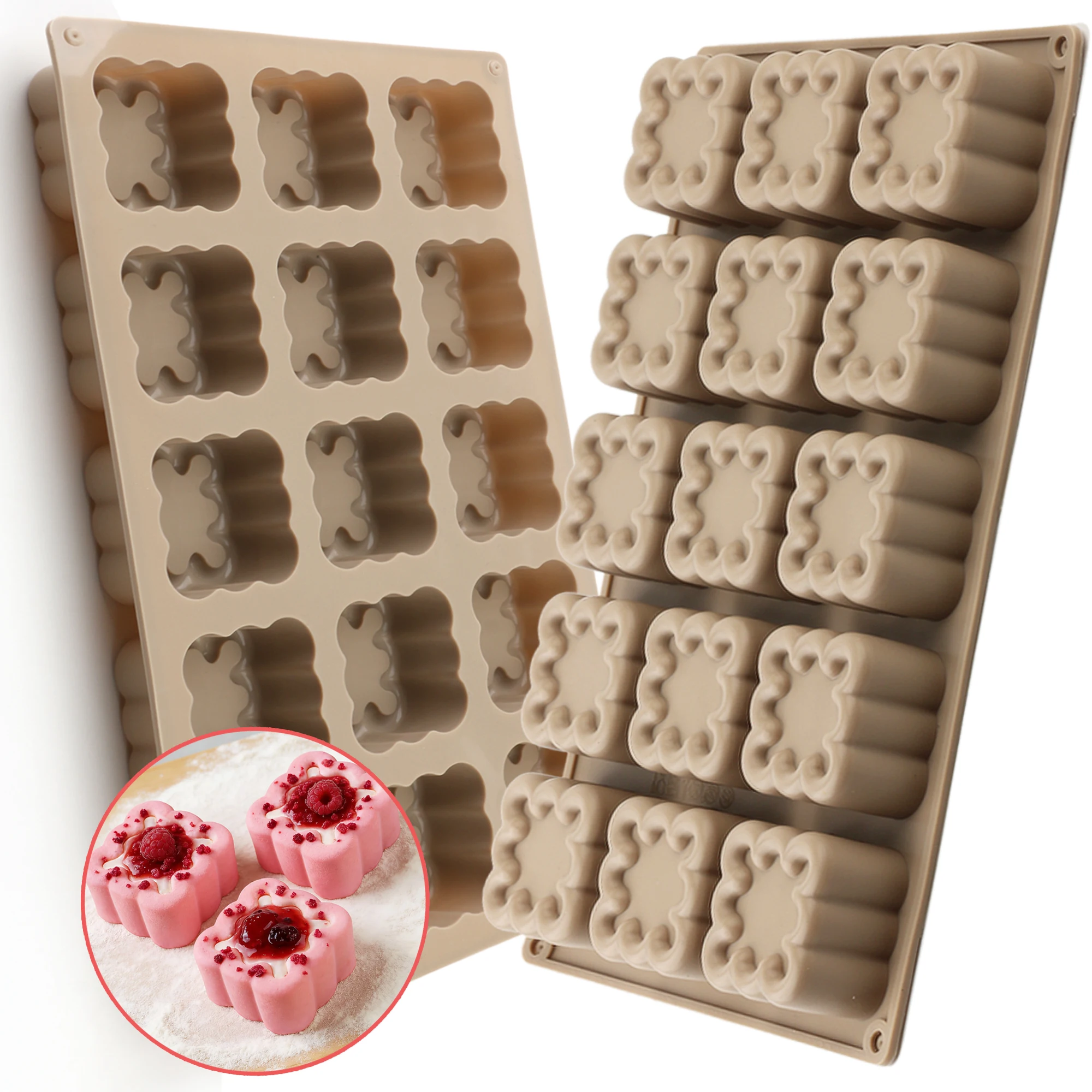 1-Pack Silicone Mousse Mold Thick Square Dessert Cake Mold Non-Stick Easy to Clean for Baking Cupcakes Candies Pudding
1-Pack Silicone Mousse Mold Thick Square Dessert Cake Mold Non-Stick Easy to Clean for Baking Cupcakes Candies Pudding