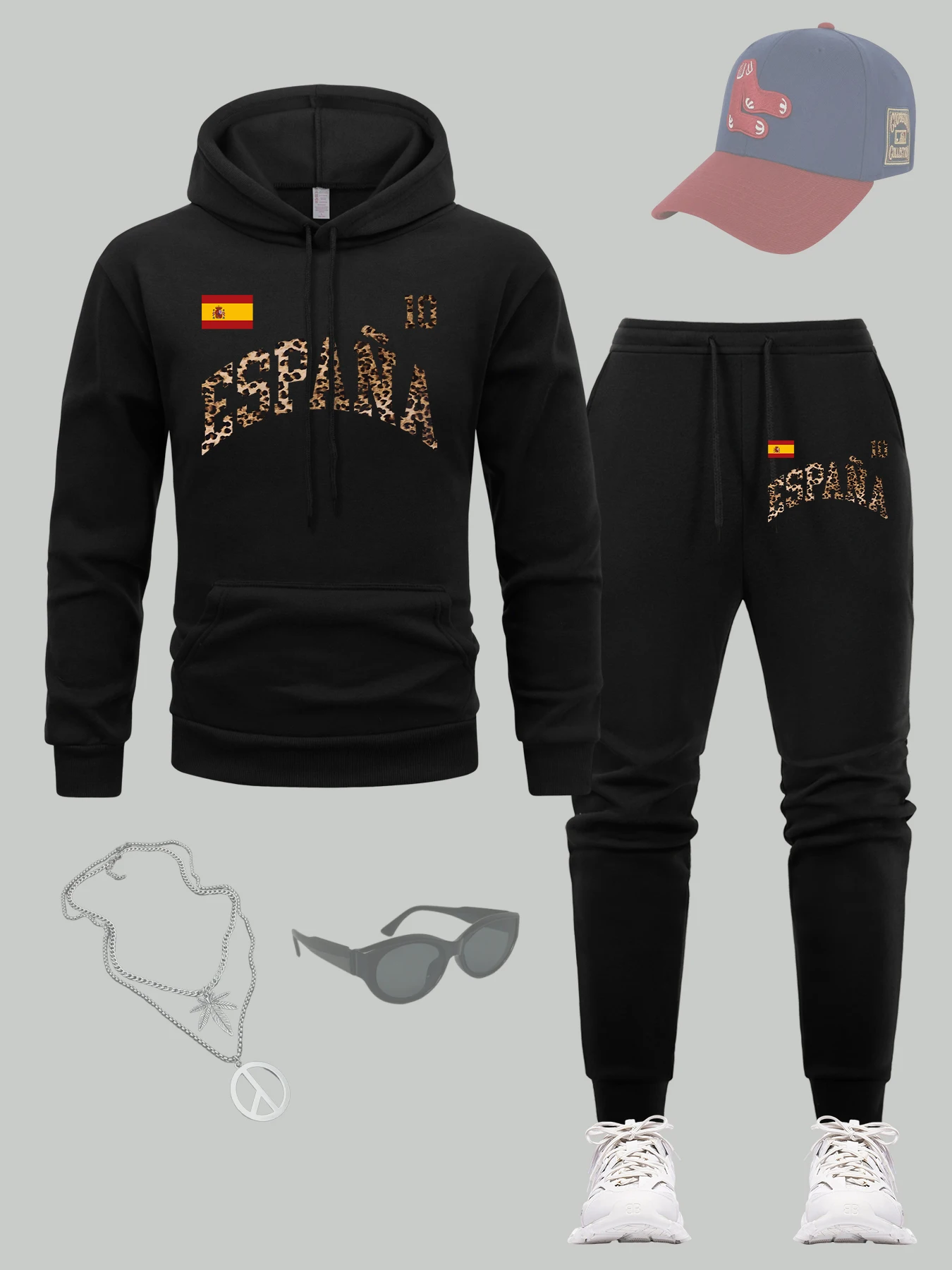 Spain City Art Letter 10 Printing Mens Hoodie Set Pocket Casual Pullover All-Match Autumn Jogging Pants Fleece Loose Sweatpant 
Spain City Art Letter 10 Printing Mens Hoodie Set Pocket Casual Pullover All-Match Autumn Jogging Pants Fleece Loose Sweatpant
