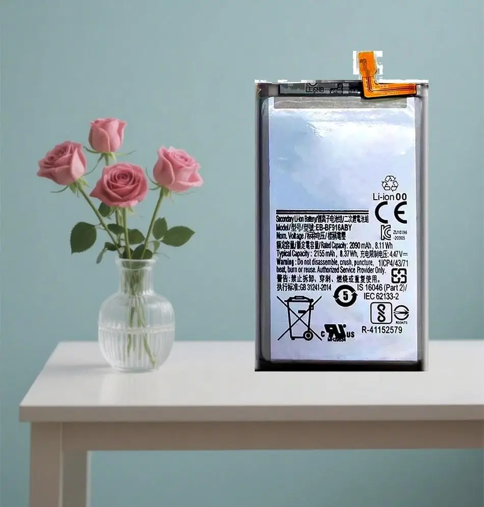 Аккумулятор мобильного телефона для Samsung Galaxy Z Fold 2 Fold2 5G SM-F916 2090 мАч, экологически чистый EB-BF916ABY
Аккумулятор мобильного телефона для Samsung Galaxy Z Fold 2 Fold2 5G SM-F916 2090 мАч, экологически чистый EB-BF916ABY