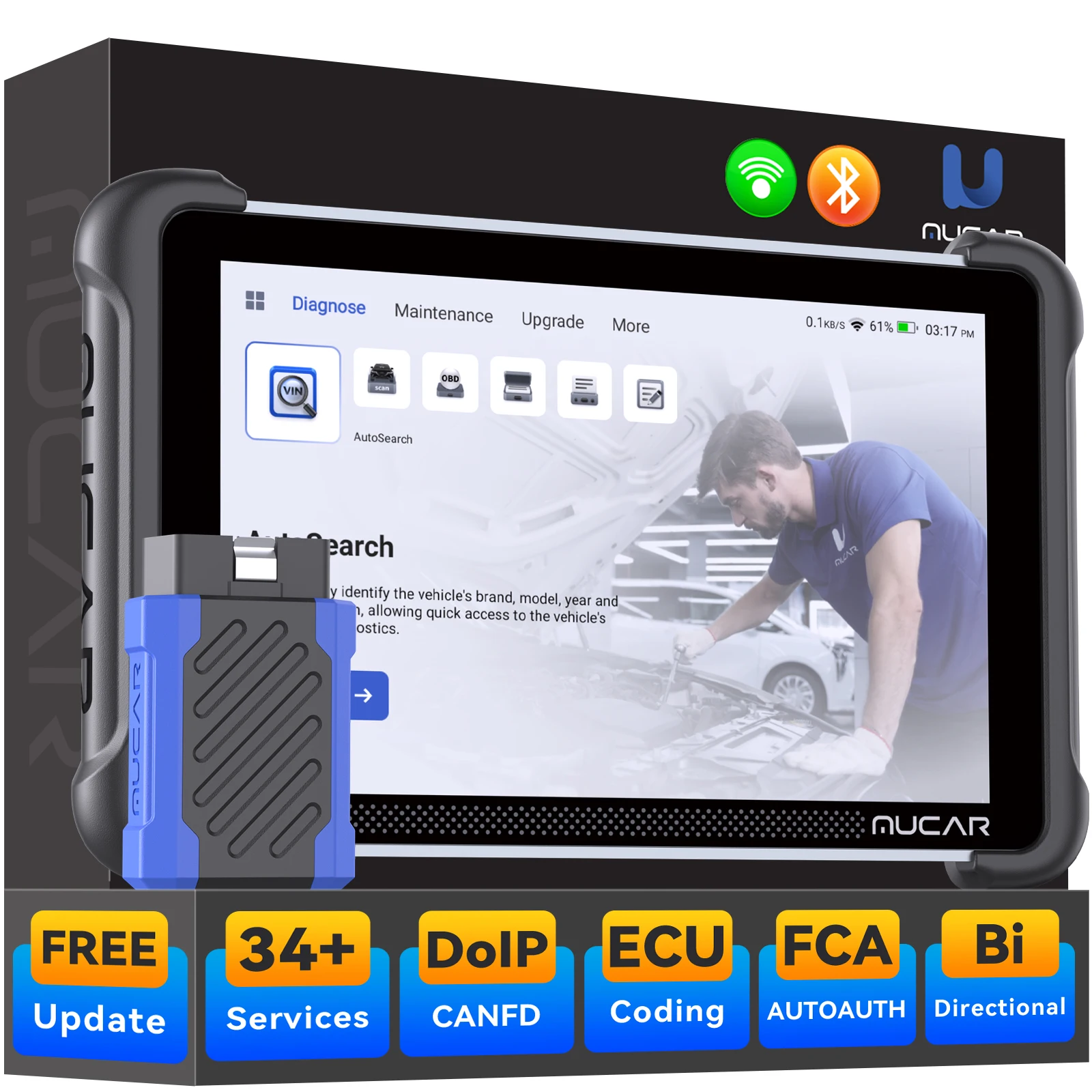 MUCAR 892BT OBD2 Сканер CANFD иDOIP Диагностический инструмент Пожизненное бесплатное обновление Двунаправленная полная система 34 Сброс кодирования ЭБУ 64 ГБ
MUCAR 892BT OBD2 Сканер CANFD иDOIP Диагностический инструмент Пожизненное бесплатное обновление Двунаправленная полная система 34 Сброс кодирования ЭБУ 64 ГБ
