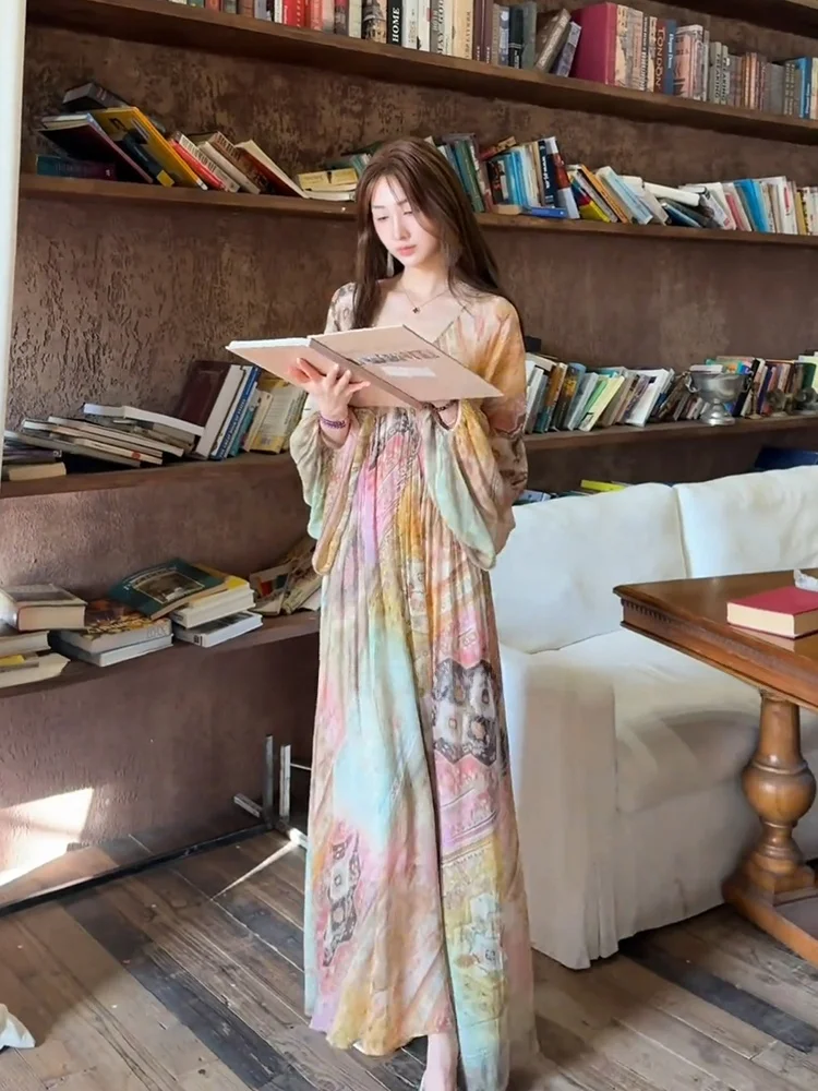 Elegant Oil Painting Summer Dress for plus Size Women STAZF7 Casual Vacation Gown Gentle Style Loose Fit Long Skirt
Elegant Oil Painting Summer Dress for plus Size Women STAZF7 Casual Vacation Gown Gentle Style Loose Fit Long Skirt