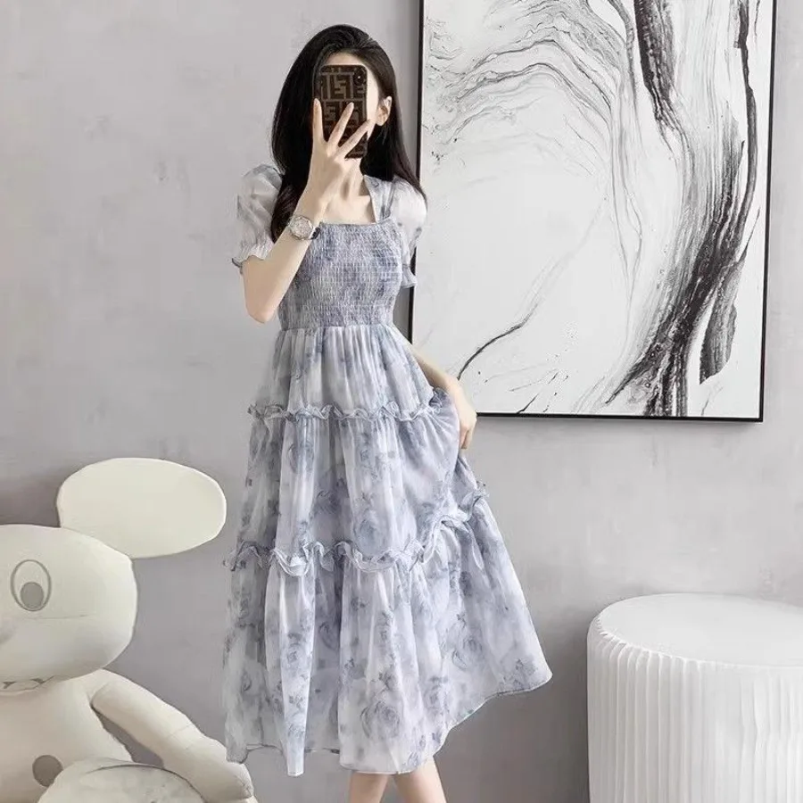 【New style】Tea in the tea air flower dress summer 2026 new French style waist down long skirt fairy spirit super sweet
【New style】Tea in the tea air flower dress summer 2026 new French style waist down long skirt fairy spirit super sweet