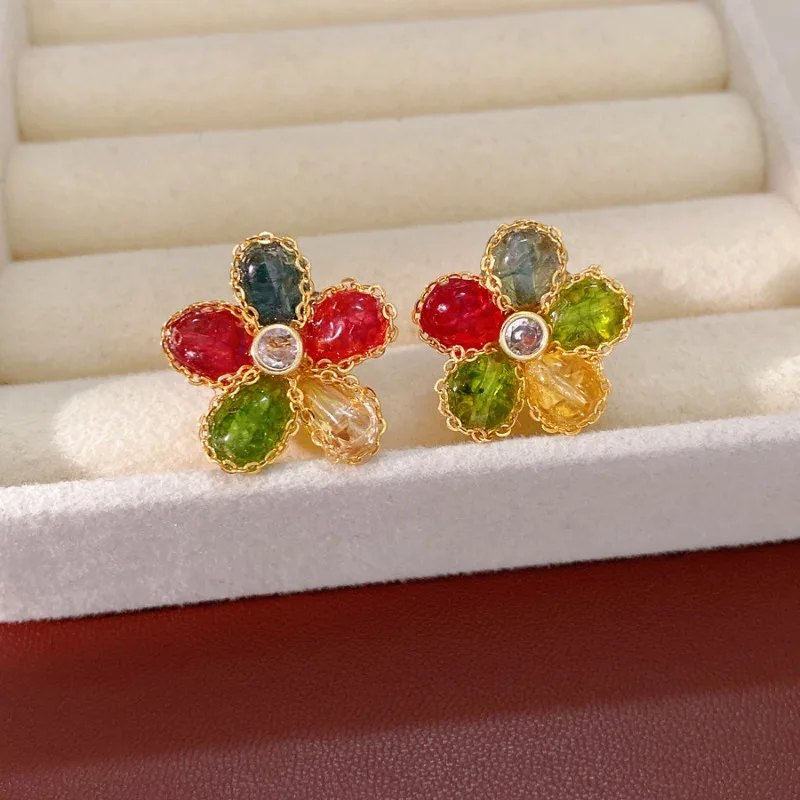 Exquisite Multicolor CZ Flower Stud Earrings For Women Gold Tone Crystal Edge Earrings Party Birthday Jewelry Gift
Exquisite Multicolor CZ Flower Stud Earrings For Women Gold Tone Crystal Edge Earrings Party Birthday Jewelry Gift