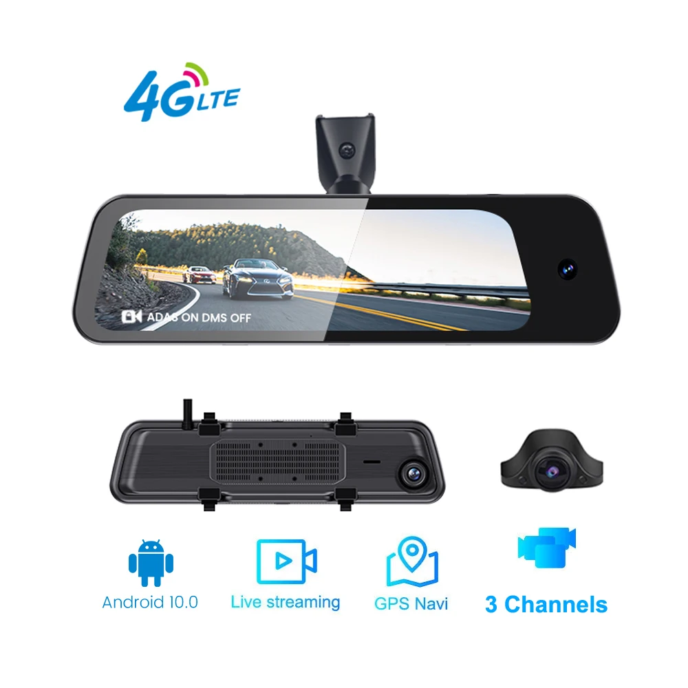 3 Channel Mirror Dash Cam 4G LTE OEM Rearview Mirror with Special Bracket GPS Tracking and Live Streaming Android 10.0 OS 2+32GB
3 Channel Mirror Dash Cam 4G LTE OEM Rearview Mirror with Special Bracket GPS Tracking and Live Streaming Android 10.0 OS 2+32GB