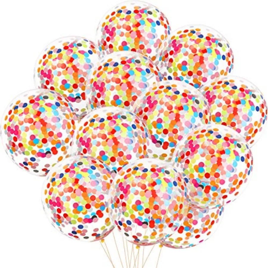 50 Pieces Rainbow Multicolor Confetti Balloons 12 Inches Latex Balloon with Bright Colorful Confetti Pre-Filled for Wedding Eng
50 Pieces Rainbow Multicolor Confetti Balloons 12 Inches Latex Balloon with Bright Colorful Confetti Pre-Filled for Wedding Eng