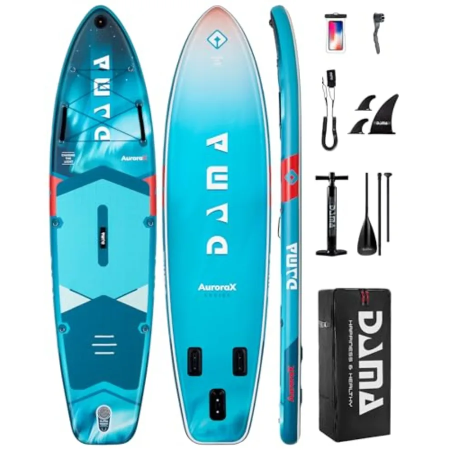Stand Up Paddle Board for lakes rivers coastal waters: extra wide all-around stable design PVC drop-stitch construction blue-gr
Stand Up Paddle Board for lakes rivers coastal waters: extra wide all-around stable design PVC drop-stitch construction blue-gr