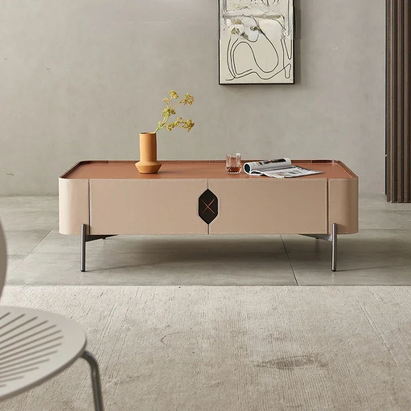 Minimalist Saddle Leather Coffee Table TV Cabinet Combination Creative Leather Rounded Coffee Table
Minimalist Saddle Leather Coffee Table TV Cabinet Combination Creative Leather Rounded Coffee Table