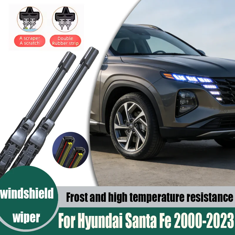 For Hyundai Santa Fe 2000-2023 Sport XL 2006 2007 2008 2012 2013 2017 2018 2pcs Front Windshield Wiper Blades Windscreen Wipers
For Hyundai Santa Fe 2000-2023 Sport XL 2006 2007 2008 2012 2013 2017 2018 2pcs Front Windshield Wiper Blades Windscreen Wipers