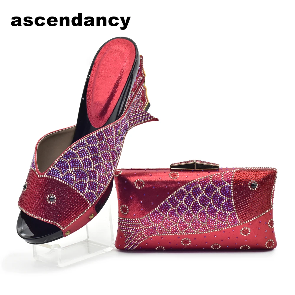 Red Color Ladies Italian Shoes and Bag Set Decorated with Rhinestone African Italian Shoes and Bag Set Niegrian Shoes and Bag
Red Color Ladies Italian Shoes and Bag Set Decorated with Rhinestone African Italian Shoes and Bag Set Niegrian Shoes and Bag