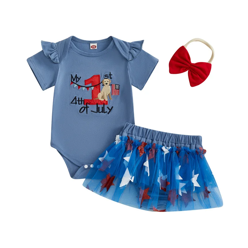 Cathery Kids Baby Girls Shorts Sets Short Sleeve Embroidery Letters Romper with Stars Shorts with Hairband for Independence Day
Cathery Kids Baby Girls Shorts Sets Short Sleeve Embroidery Letters Romper with Stars Shorts with Hairband for Independence Day