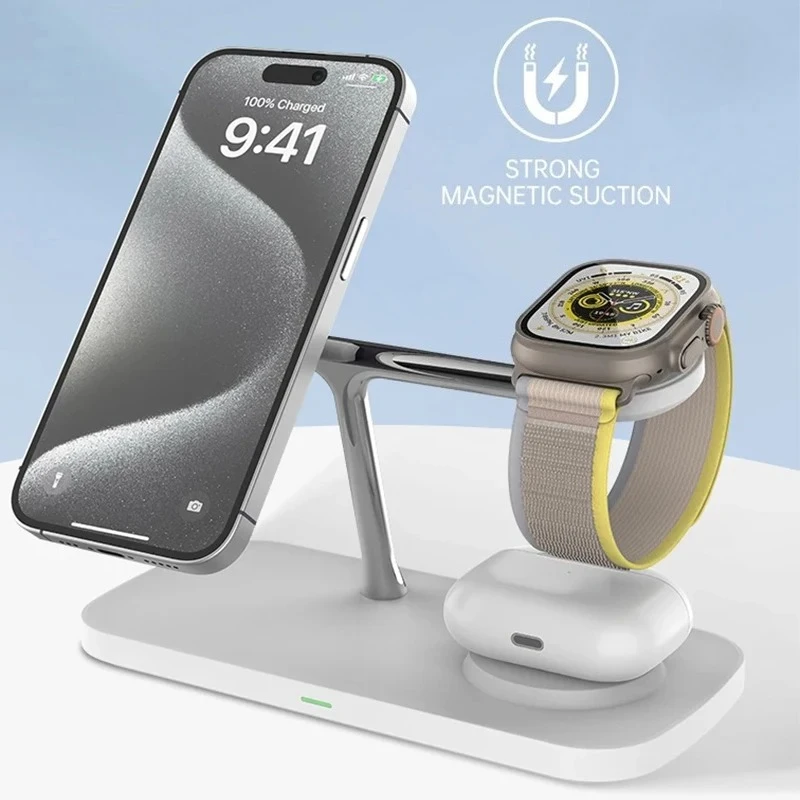 3 in 1 Magnetic Wireless Charger Fast Charging for iPhone 17 16 15 14 13 12 Fast Charging Station for Apple Watch 11 10 Airpods
3 in 1 Magnetic Wireless Charger Fast Charging for iPhone 17 16 15 14 13 12 Fast Charging Station for Apple Watch 11 10 Airpods