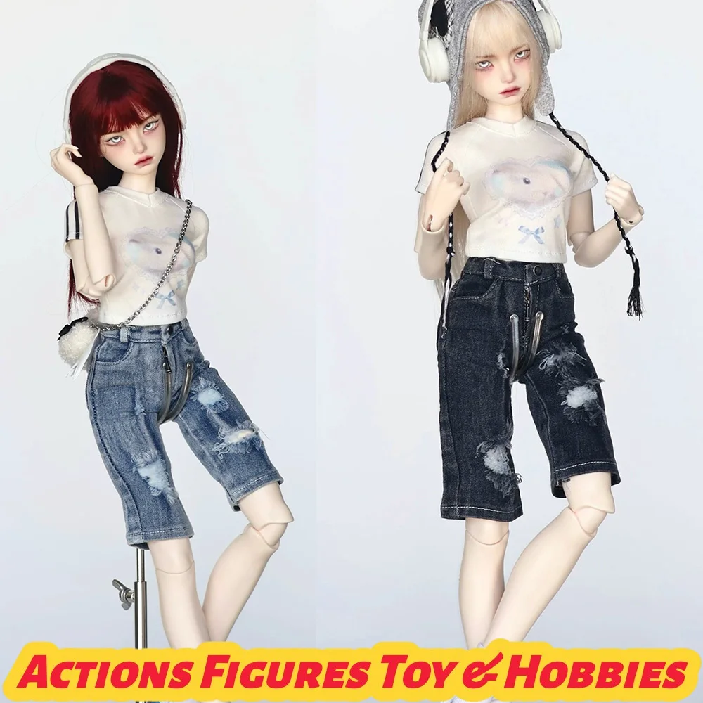 1/4 Scale BJD Dolls Printed Short Sleeves T-shirt Ripped Washed Denim Mid Pants Clothes Set for 4-point Toys DIY
1/4 Scale BJD Dolls Printed Short Sleeves T-shirt Ripped Washed Denim Mid Pants Clothes Set for 4-point Toys DIY