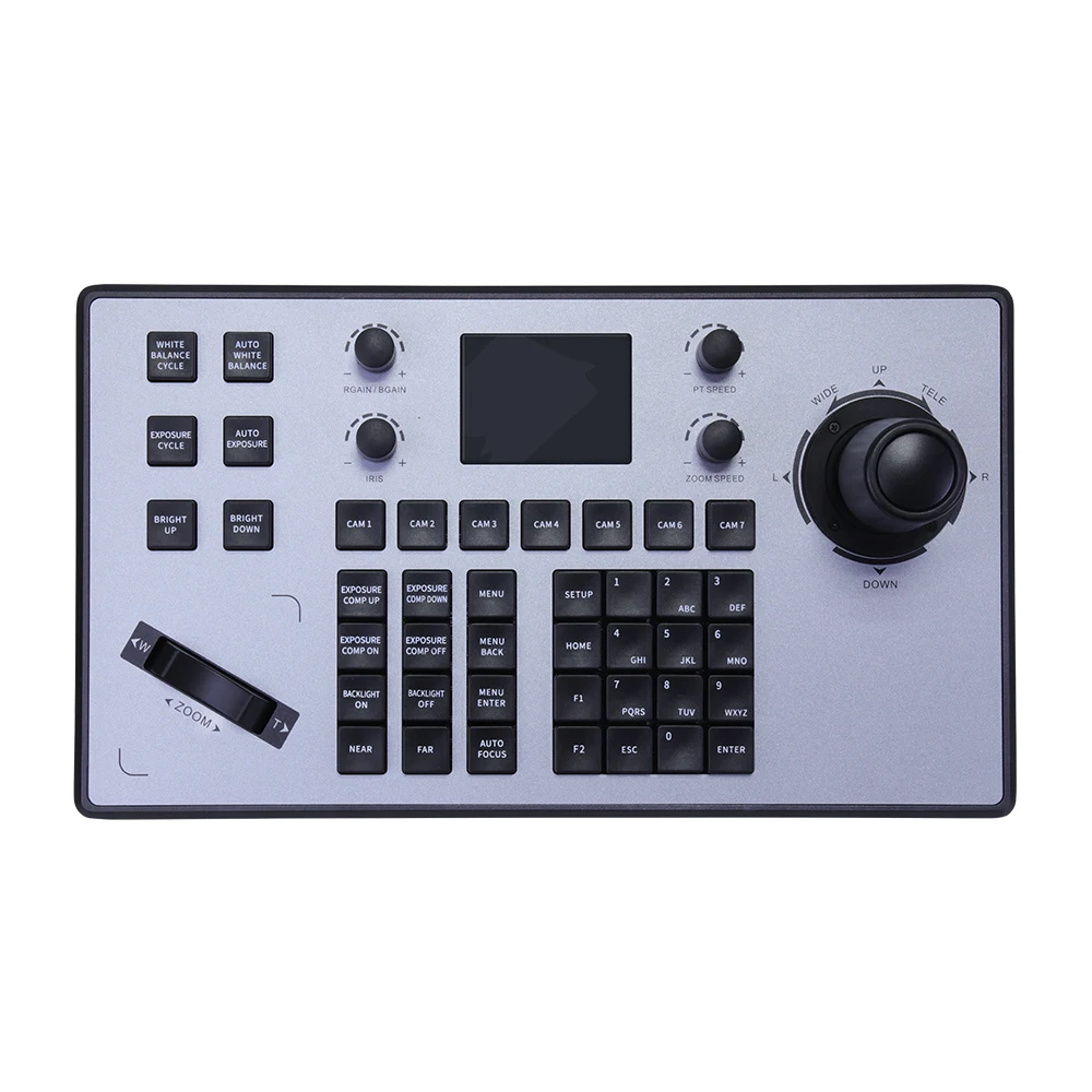 OEM ODM E2 Video Conference Controller IP Analog PTZ Keyboard with 4D Joystick RS422 RS232 RJ45 POE Function for Meeting
OEM ODM E2 Video Conference Controller IP Analog PTZ Keyboard with 4D Joystick RS422 RS232 RJ45 POE Function for Meeting