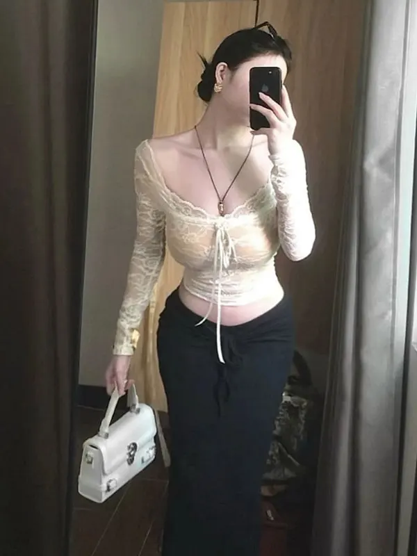 Sexy ort Lace irt Long Sve Slim Fit Hot Girl Pure Desire Sle Faionable Top Winter 2026 Women's Faion Trend
Sexy ort Lace irt Long Sve Slim Fit Hot Girl Pure Desire Sle Faionable Top Winter 2026 Women's Faion Trend