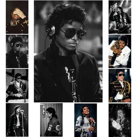 Michael King of Pop Vintage Canvas Poster Retro Concert Photo 80s Pop Culture Music Wall Art JJJackson-Home Decor Fans Gifts