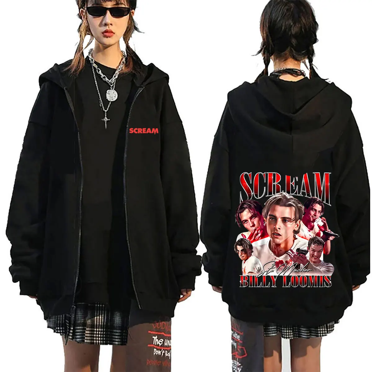 Horror Movie Scream Billy Loomis Print Zipper Hoodie Men Women Clothing Hip Hop Retro Oversized Zip Up Jacket Sweatshirt Coat
Horror Movie Scream Billy Loomis Print Zipper Hoodie Men Women Clothing Hip Hop Retro Oversized Zip Up Jacket Sweatshirt Coat