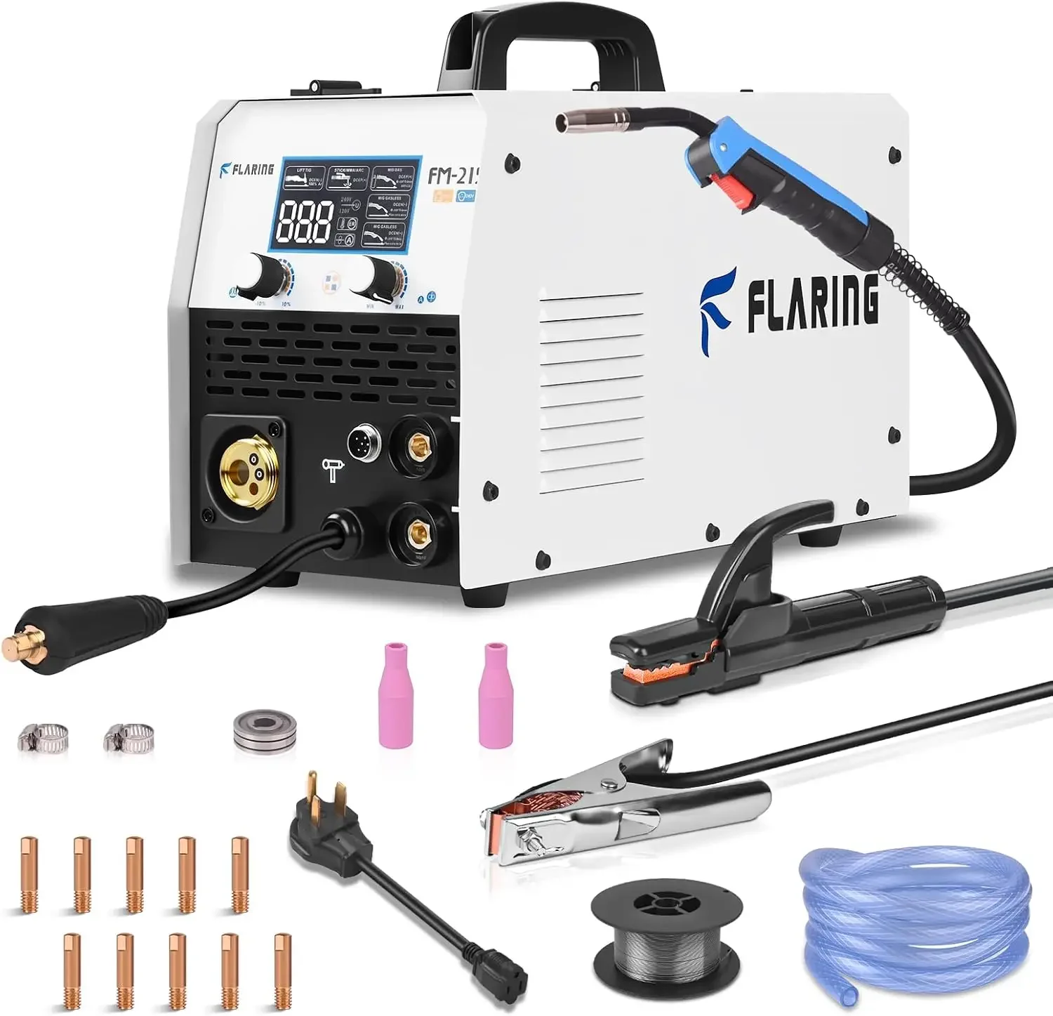 Mig Welder 215Amp 120V 240V 6 In 1 Multi Process Flux Core Gas Stick Lift Tig Spot Spool Gun Aluminum 2lbs 11lbs Wire Led Displa
Mig Welder 215Amp 120V 240V 6 In 1 Multi Process Flux Core Gas Stick Lift Tig Spot Spool Gun Aluminum 2lbs 11lbs Wire Led Displa
