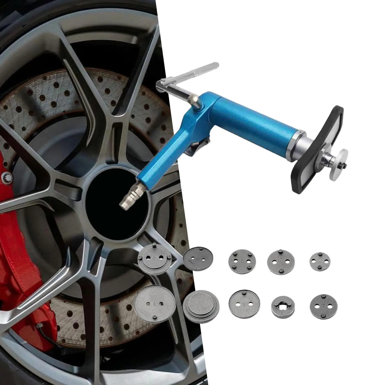 Steel Pneumatic Brake Caliper Piston Rewind Tool Disc Brake Adjustment Spreader for Car Brake Pad Installer and Garage Use
Steel Pneumatic Brake Caliper Piston Rewind Tool Disc Brake Adjustment Spreader for Car Brake Pad Installer and Garage Use