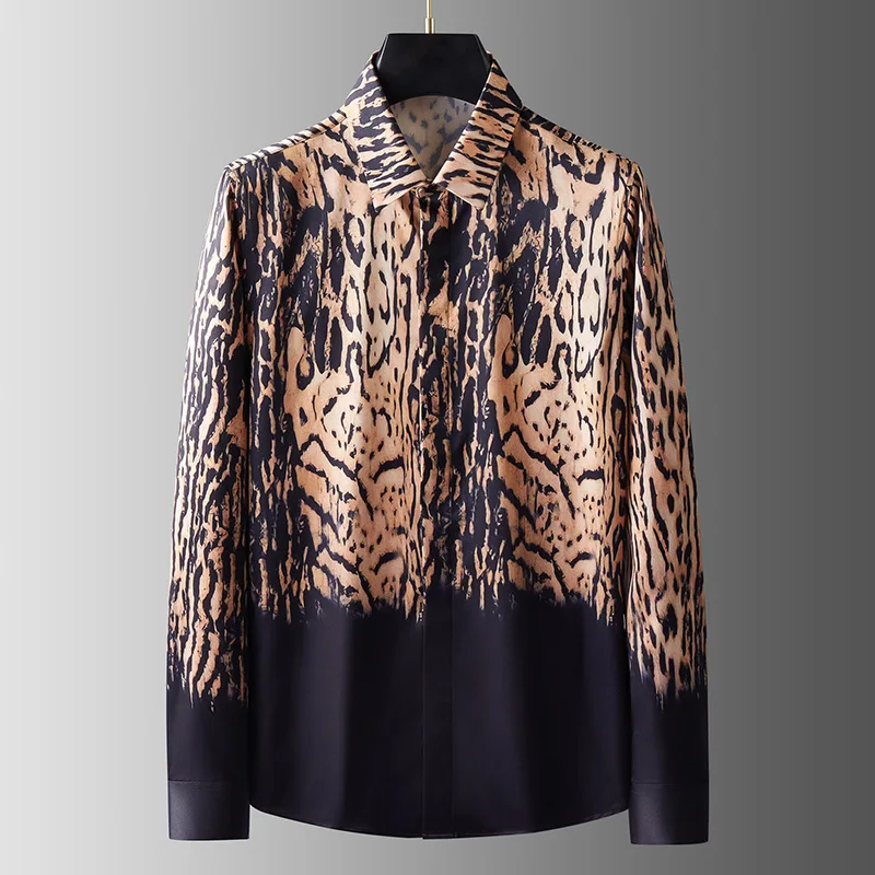 Spring and Autumn Leopard Pattern Contrast Gradient Printed Casual Anti Wrinkle, Ironless, Slim fit Long sleeved Shirt
Spring and Autumn Leopard Pattern Contrast Gradient Printed Casual Anti Wrinkle, Ironless, Slim fit Long sleeved Shirt
